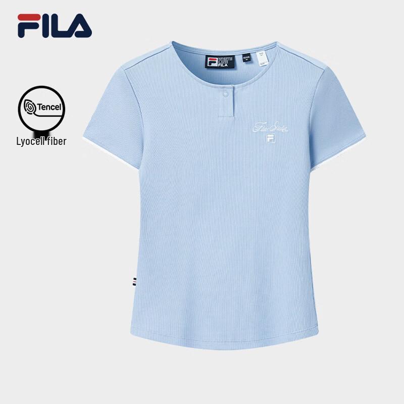 Женская трикотажная футболка FILA 2026 Осень, облегающая, с коротким рукавом XL
