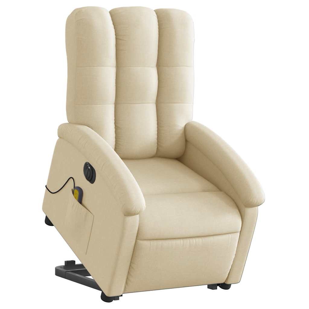 Vidaxl Lift-Up Massage Chair, Electric, Reclining, Cream