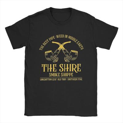 Men's T-Shirt The Shire Smoke Shoppes L-Lords Of The R-Rings Cool Cotton Tees Short Sleeve T Shirts Crewneck Clothes Plus Size