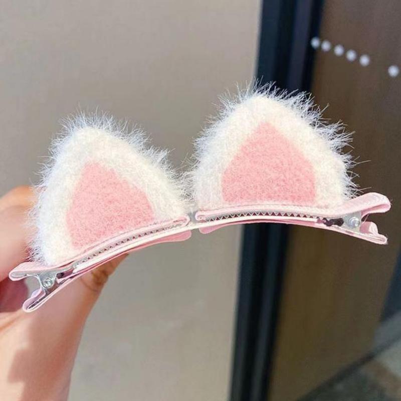 2 ks Dívčí roztomilé měkké plyšové kočičí uši Sponky do vlasů Krásné chlupaté uši Spona do vlasů Sweet Girl Hair Accessories