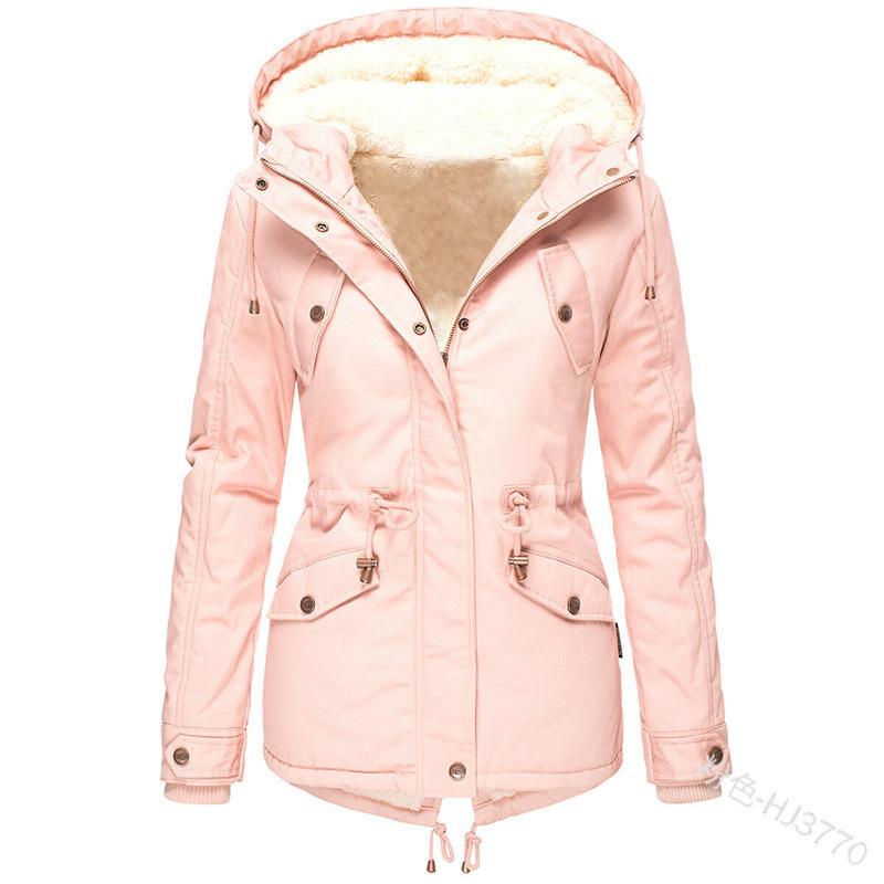 Winter new hot-selling hooded waist thin piled thickened warm cotton-padded clothes women's medium and long cotton jacket