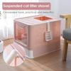 Pink/Grey/Blue Folding Cat Litter Box Enclosed Large Kitty Toilet Litter Scoop With shovel Foldable Tray