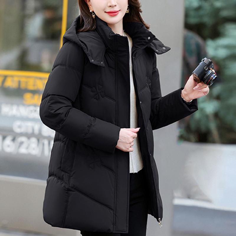 Middle Age Winter Coat Female Plus Size Parkas Hooded Elegant Thick Warm Woman Jackets