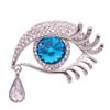 Fashion Tearful Big Eyed Crystal Brooch Diamond Studded Long Eyelashes Eye And Chest Flowers UNISEX Banquet Dresses Accessories