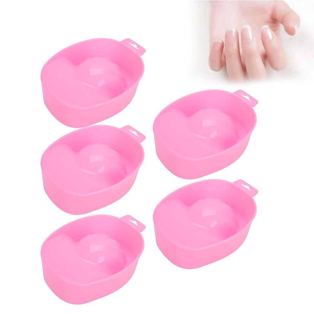 5 Nail Polish Removal Bowls Nail Art Soaking Tray Gel Remover Manicure Spa Nail Care Tools