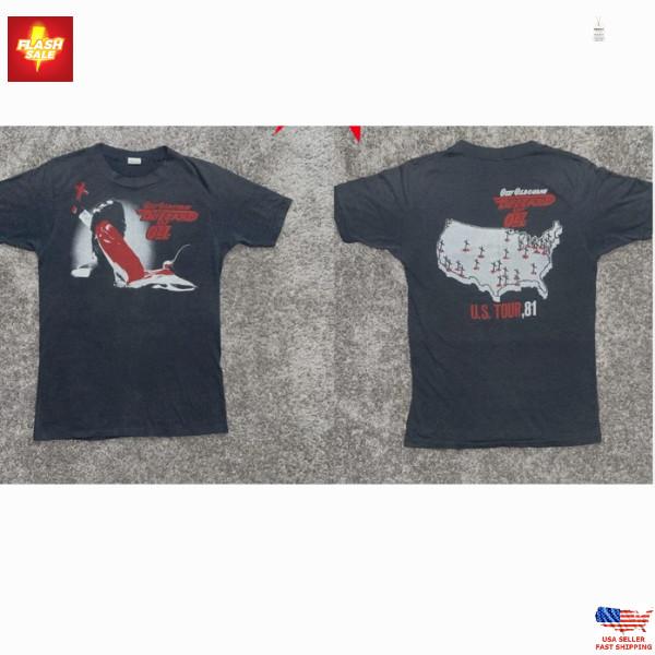 Vintage 80 S Ozzy Osbourne  Blizzard Of Oz  Us Tour 1981 Concert 2 Sides T-Shirt Unisex T-Shirt M