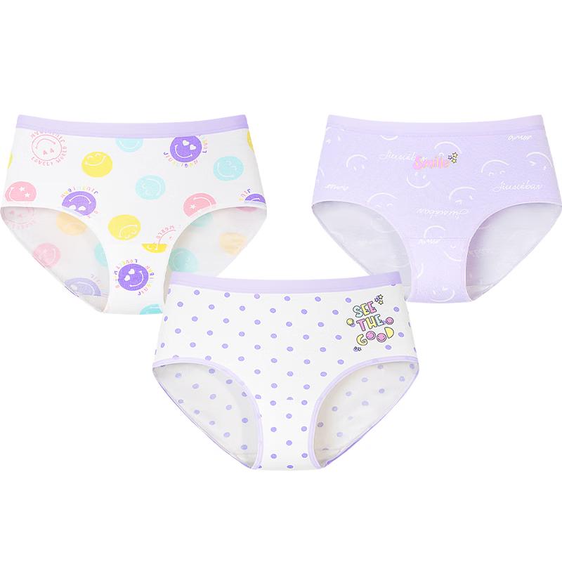 Girls' Cute Polka Dot Antibacterial Underwear (3-Pack)