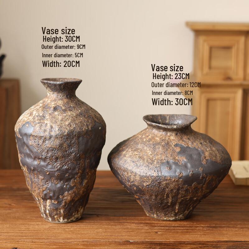 Retro Zen Deer Ceramic Vase Set (Large A+B)