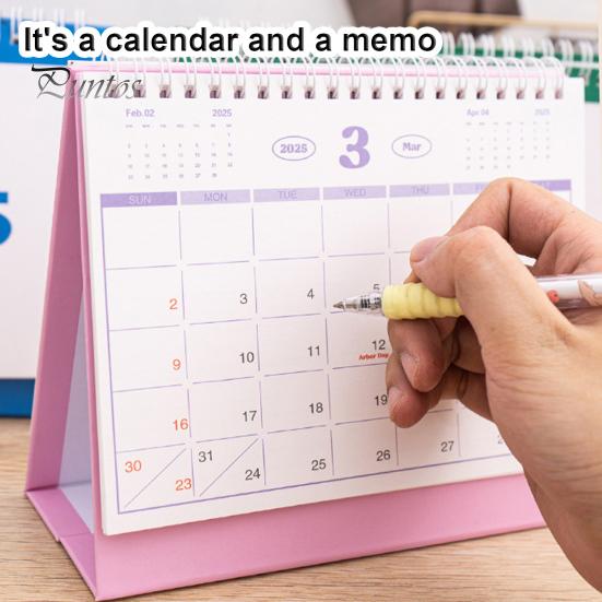 2025 Mały kalendarz biurkowy Stojący kalendarz biurkowy z klapką Miesięczny planer Organizator zarządzania czasem do domu, biura i szkoły