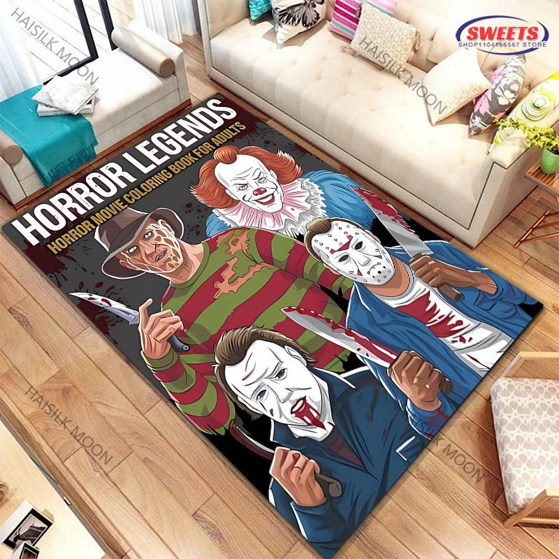 1PC Halloween Horror Thriller Carpet New Release! Rug for Living Rooms Bedrooms,Machines Washable Mat Gift for Boyfriend Son Dad