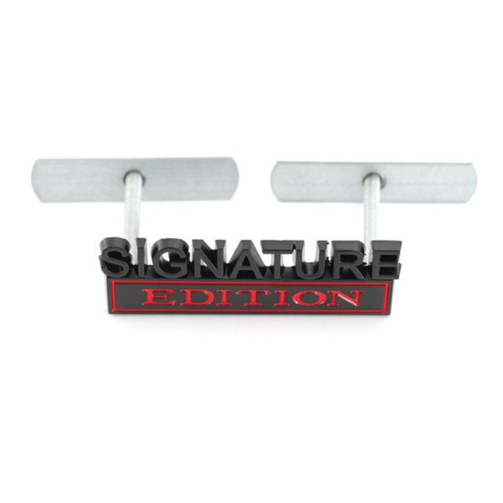 1Pc 3D Metal SIGNATURE Edition Logo Car Front Grille Badge Side Fender Rear Trunk Emblem Sticker Decal