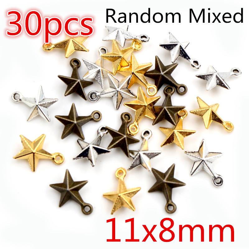 New Fashion Antique Silver Plated Bronze Stars Chrams Metal Alloy Pendant Charms for DIY Neckalce Jewelry Making Findings