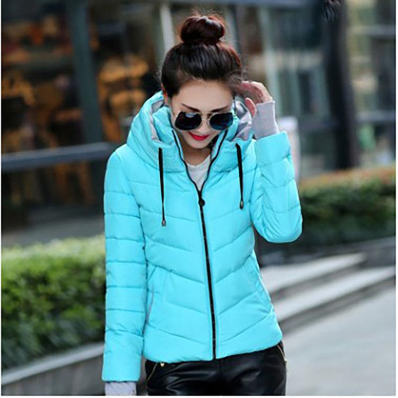 

Женское хлопковое пальто, короткая верхняя одежда, стоячий воротник, куртка на молнии, затягивающаяся на шнурок, тонкая, разноцветная, зимняя, маленькая, топы, теплая защита для рук M синий