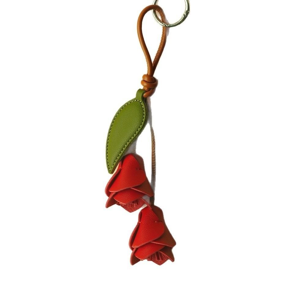 Kleiderbügel Pu Blume Schlüsselanhänger Leder Taschendekoration Mode Tasche Anhänger Auto Schlüsselanhänger