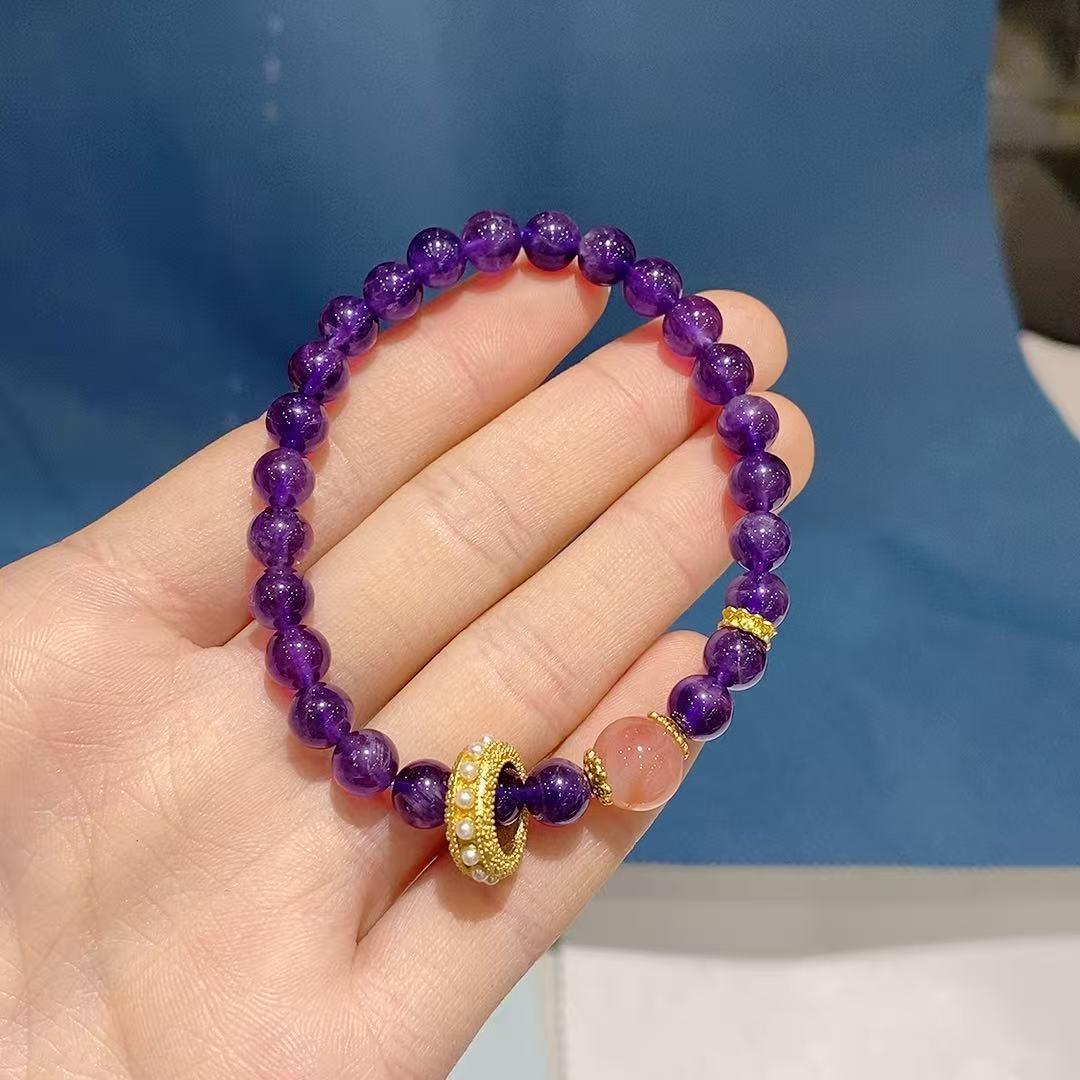Exquisite Unisex Amethyst Bracelet - Simple & Versatile Fashion Accessory аметист