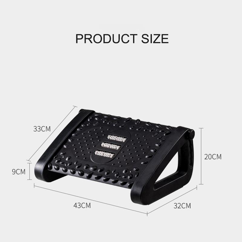 Six Heights Adjustable Foot Rest For Under Desk, Under Desk Footrest With Foot Massage Roller, Chair Footrest For Leg Rests