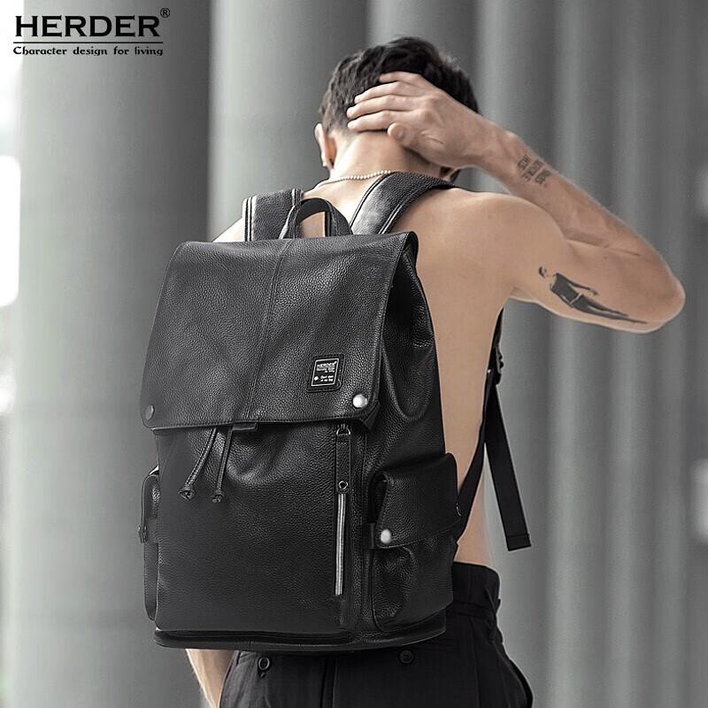 Herdenel Men's Genuine Leather Business Backpack
