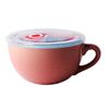 Ceramic Breakfast Bowl 700ml Microwave & Oven-Safe Soup Mug with Lid & Spoon Large Capacity Soup Bowl for Oatmeal Noodles