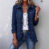 Moda Autunno Primavera Giacca Corta con Orlo Arricciato Revers Bottoni Doppiopetto Vestibilità Aderente Comoda Casual Versatile