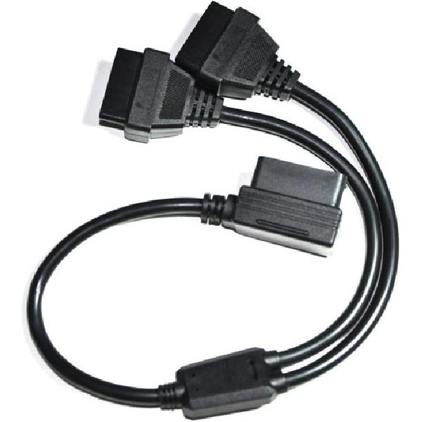16 pin OBD2 OBDII Diagnostic Extender Splitter Extension Cable Male to Dual