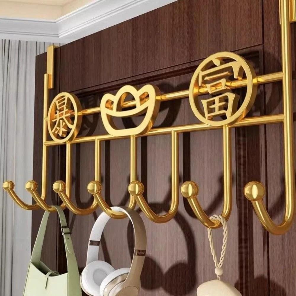 Punch-Free Door Storage Hook Space Saving Hanging Storage Rack Organizer Rack  Wall Hanger