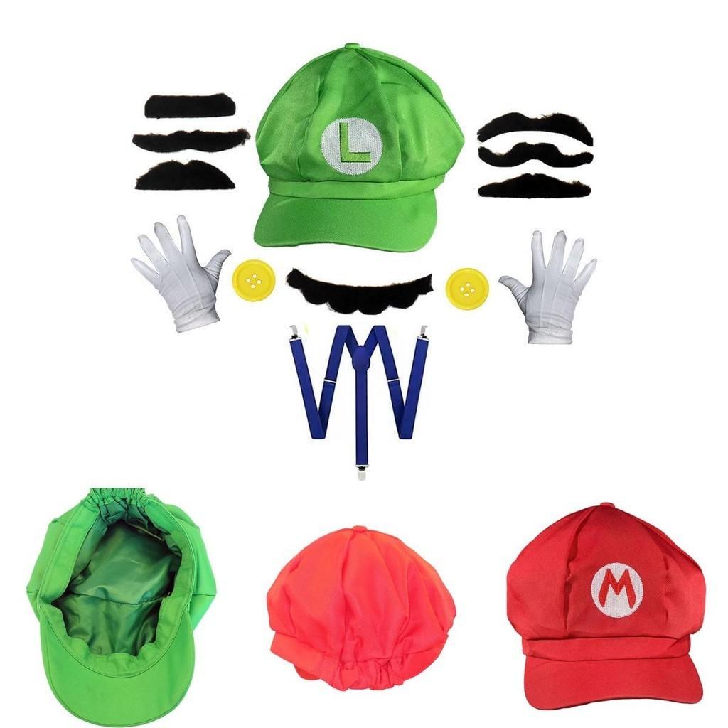 Official Mario Character Adult Octagon Sunhat Baseball Cap And Accessory Set