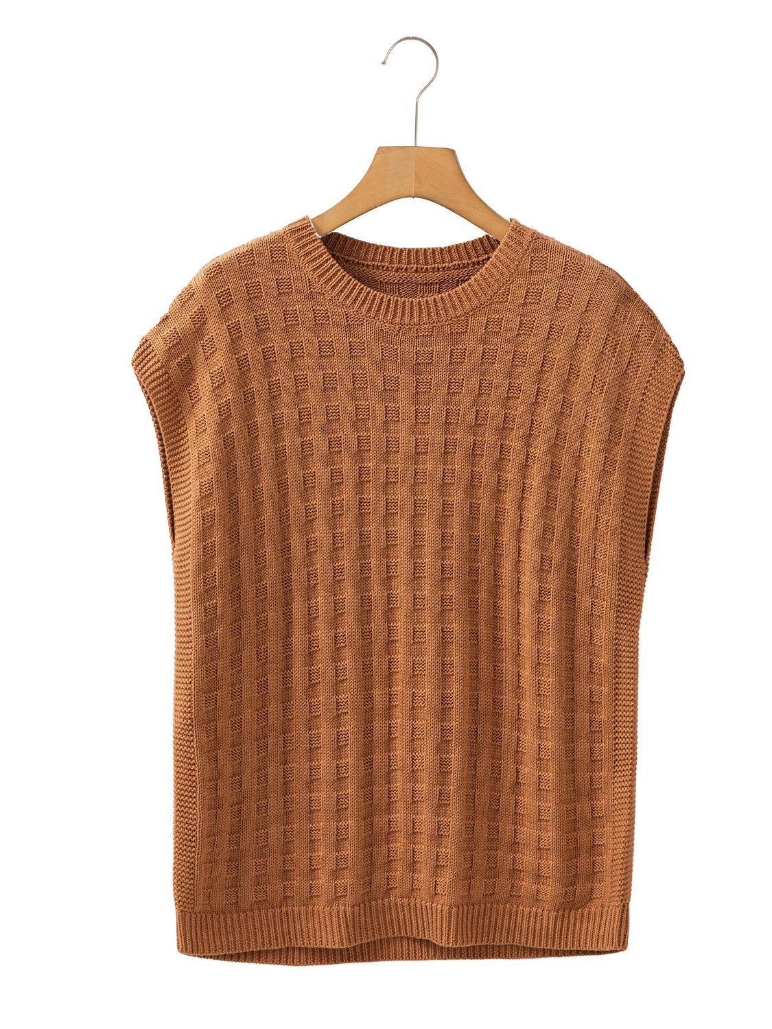 

Shiying Осенний женский однотонный свитер-жилет с круглым вырезом - Пуловер с коротким рукавом в европейском и американском стиле Extra Large хаки