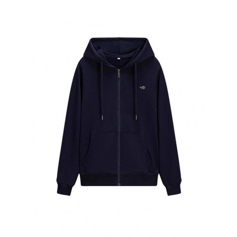 Unisex Frottee-Strickjacke mit Stickerei (Fisch), Reißverschluss und Taschen - Lockere Passform für Herbst/Winter-Sport.