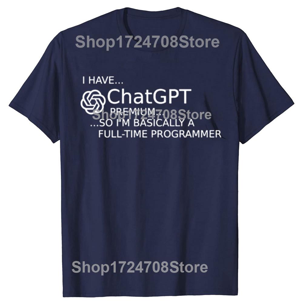 Funny ChatGPT Is Cool Graphic T-shirts Men Women's Fashion Casual Tshirt 100% Cotton Loose Oversized  AI Nerd Geek T Shirt