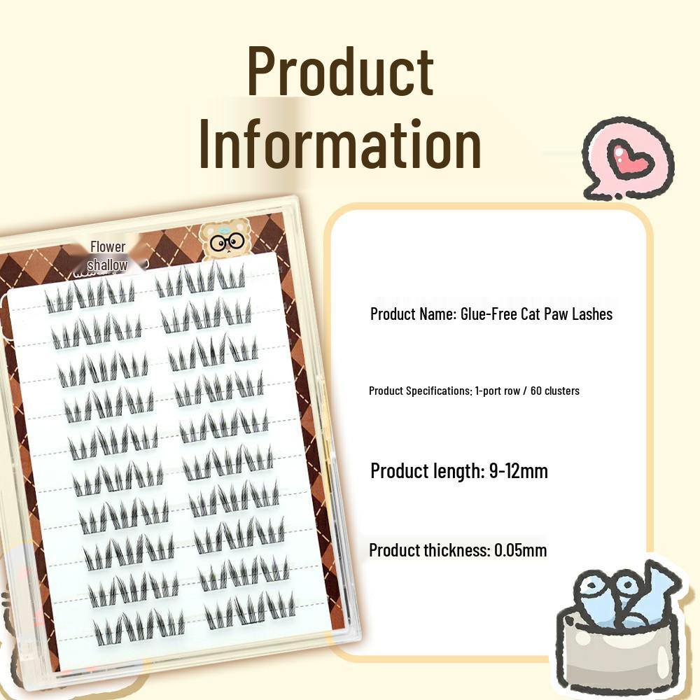 Glue-Free Natural Holiday Eyelash Set: Ten Rows of False Eyelashes for Lower Lashes