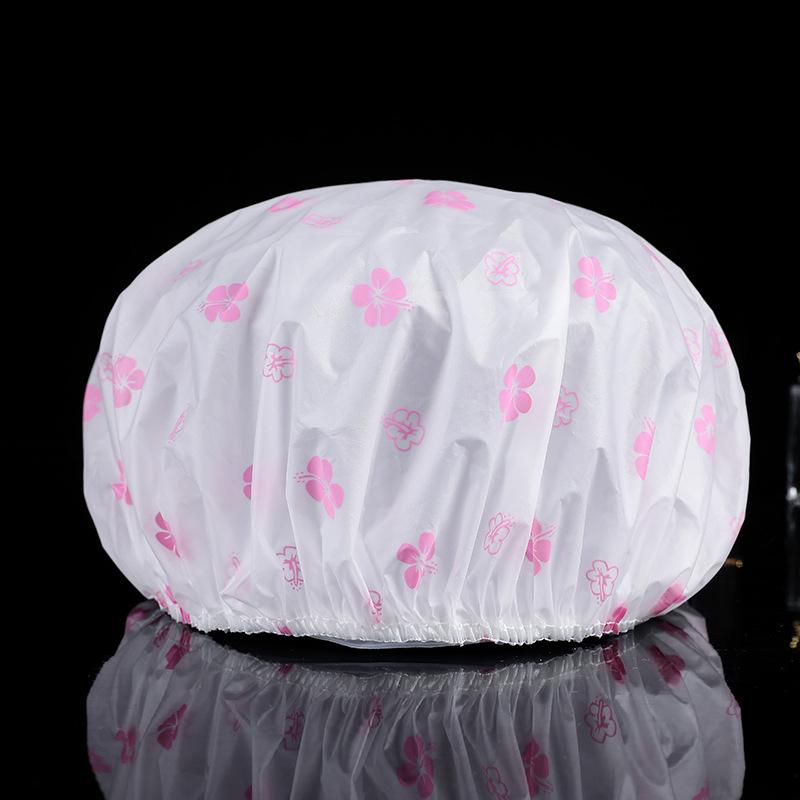 EVA Waterproof Disposable Shower Cap with Cartoon Print - Oil and Smoke Proof