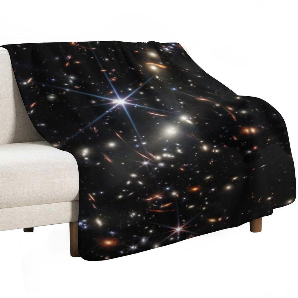 James Webbs First Deep Field James WebbJWST Space Poster Throw Blanket Cozy Light Blanket for Travel Camping Picnic