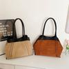 Chic Suede Bag For Women With Double Shoulder Straps And Magnetic Closure For Casual Office Use