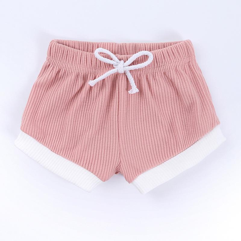 Casual Solid Color Baby Grils Clohting Set Summer Cotton Short Sleeve Tops+ Shorts O-neck Toddler Clothes Sets