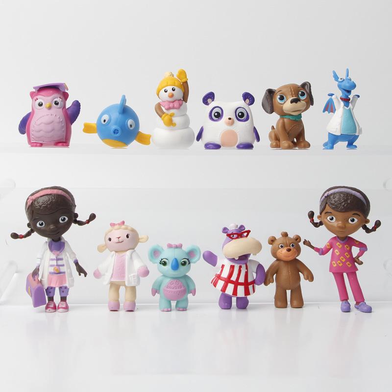 

12-Style Toy Doctor Clinic with Doc, Muffin, Little Girl, Blue Dragon, Sheep, and Hippo Figurines