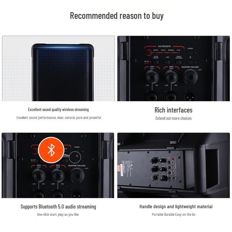 JBL IRX112BT Portable PA Speaker System with Mic