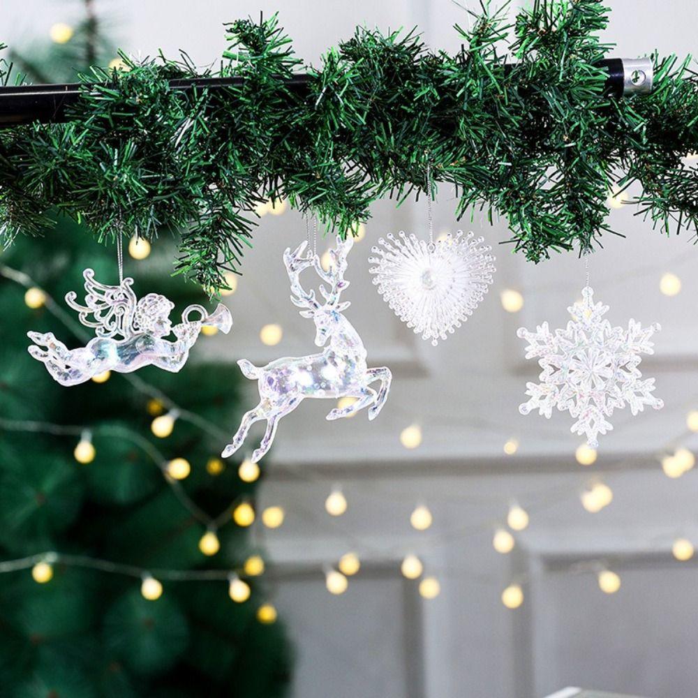 Fashion Plastic Christmas Crystal Pendants Sparkling DIY Crystal Hanging Hanging Ornament Navidad