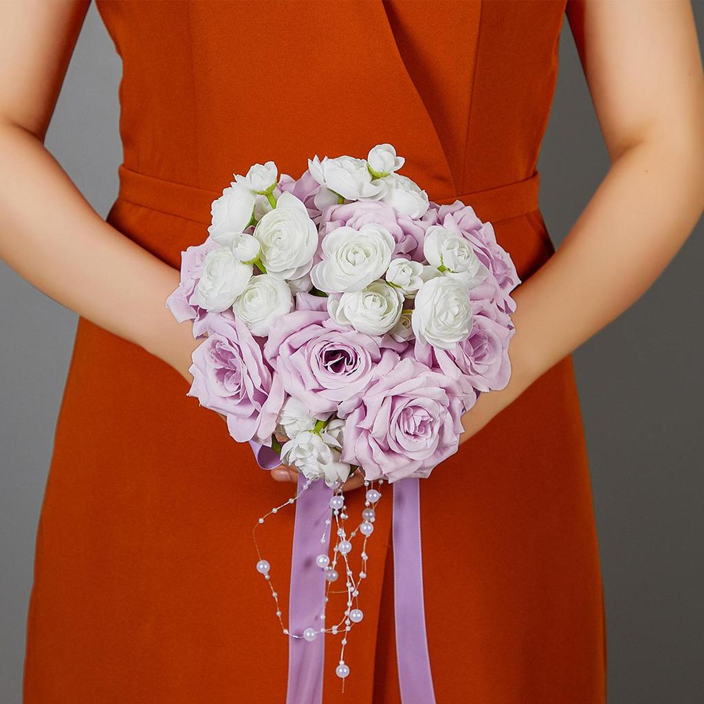 Bridal Bouquet Elegant Tossing Bouquet for Anniversary Bridal Shower Wedding Light Purple