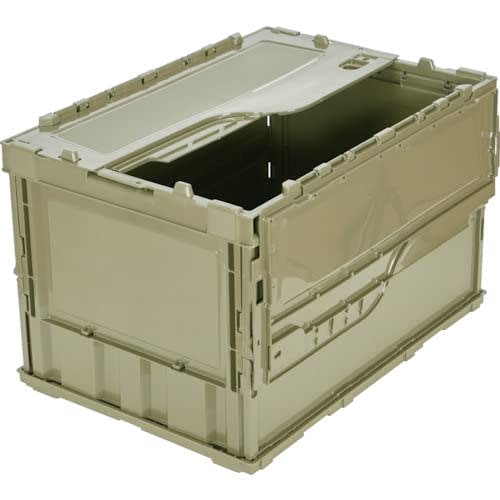 TRUSCO Thin Folding Container 50L with Lock Lid OD Color TR-C50B-OD Storage Case Storage Box