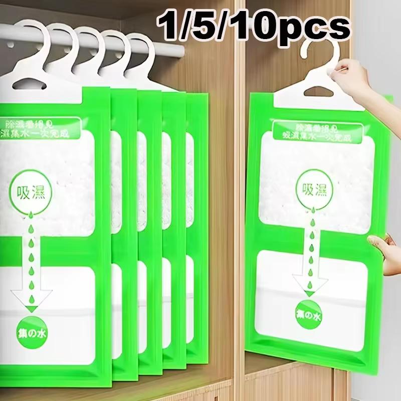 5/10Pcs Desiccant Hygroscopic Anti-Mold Desiccant Bags Wardrobe Hanging Moisture Bag Closet Cupboard Closet Dehumidifier