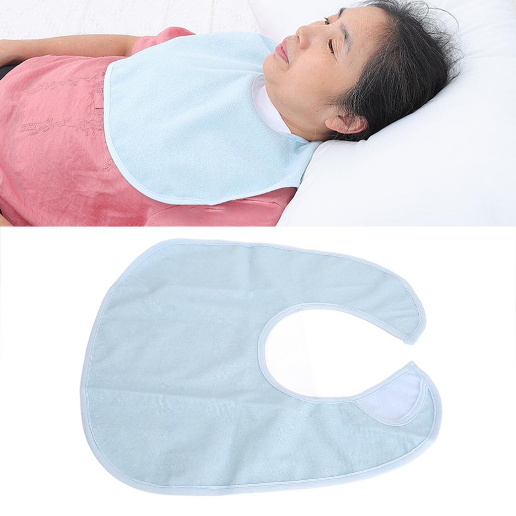 Adult Bib Waterproof Washable TPU Soft Cotton Clothing Protector Eating Bib for Elderly