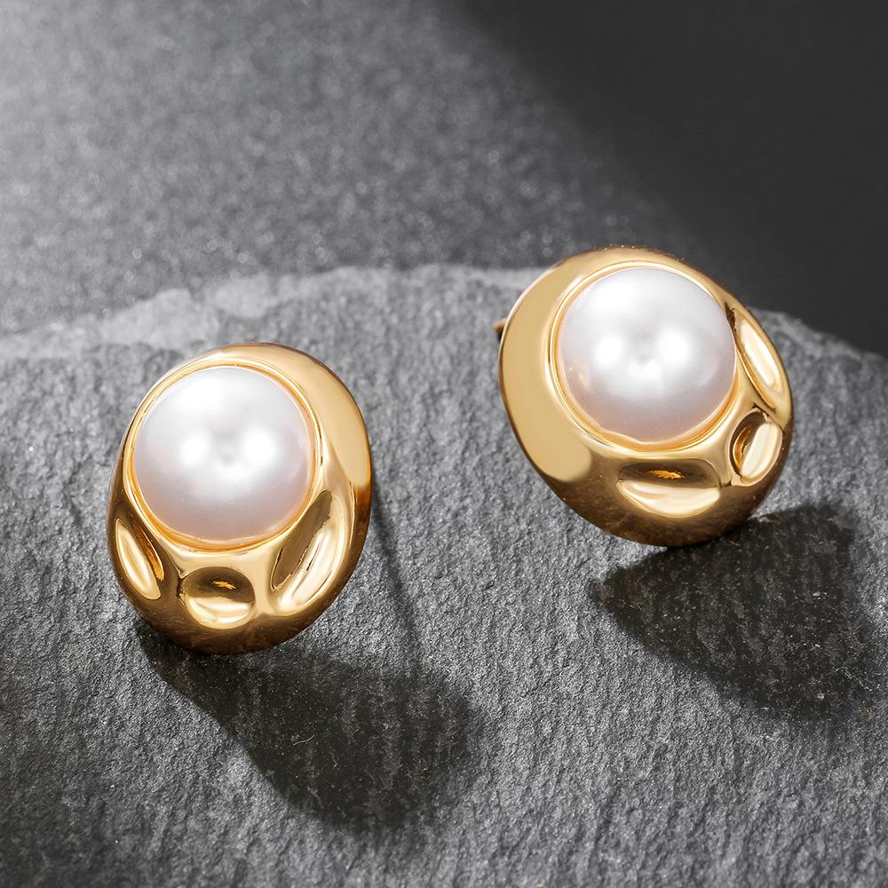 Real Gold Electroplated Earplugs, Pearl Water Drop Earrings, Court Style, Pearl Flowers, Vintage High-End Sense Yiwu Accessories, Earrings