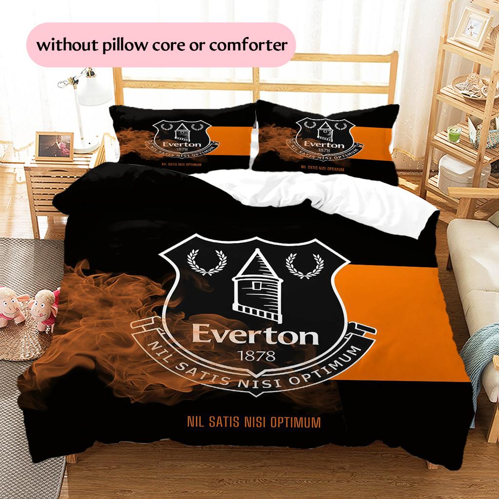 Everton Football Club Pattern Bedding Quilt Set Home Decoration Gift (1 * duvet cover + 2 * pillowcase without core)