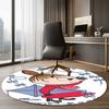 Little My Printed Round Rug Carpet Chair Rug Area Rug Entryway Doormats,for Office Chair Living Room Bedroom Kitchen Room.