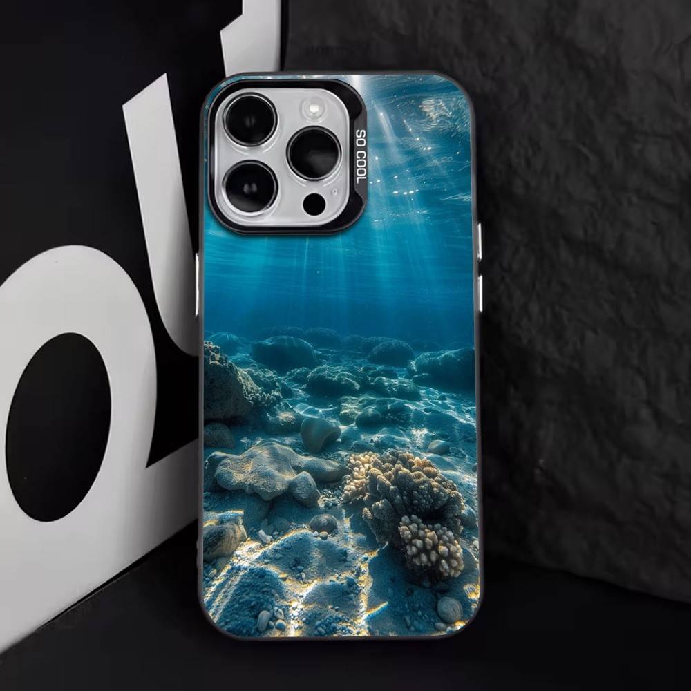 The Underwater World Texture   Phone Case For iPhone 17,16,15,14,13,12,11 Plus,Pro Max,XS,Colorful Silver Phone case Funda Cover