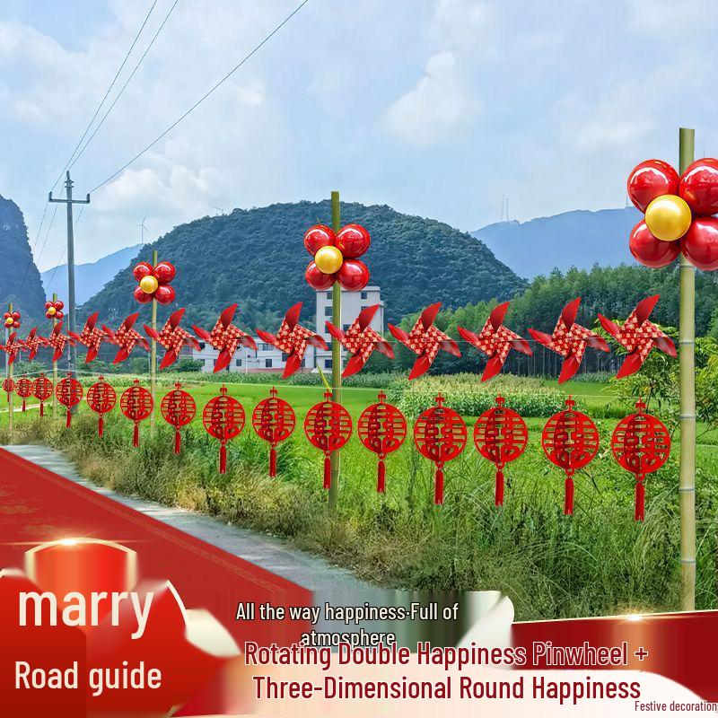 Colorful Wedding Aisle Decoration Set for Outdoor and Courtyard Events