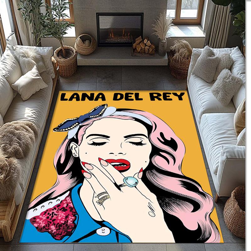 Soft Crystal Velvet Floor Rug,Lana Del Rey Anti Slip Decorative Carpet, Plush Area Mat For Indoor Home Decoration