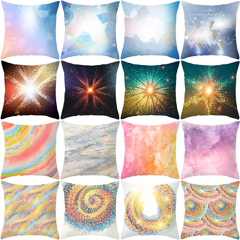 Home Decoration Geometric Space Printed Pillow Cover Colorful and Bright Sofa Cushion Cover