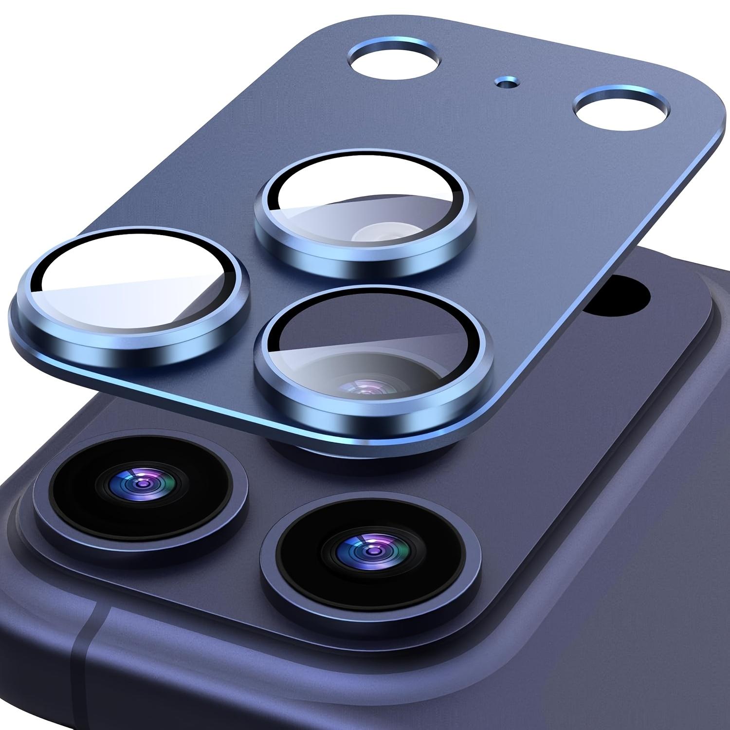 

2 комплекта для iPhone 17 16 15 14 Pro Max Оригинальный цвет Сильная адсорбция Защита объектива камеры Металлическое закаленное стекло Защитная пленка экрана задней камеры For iPhone 14 Pro синий