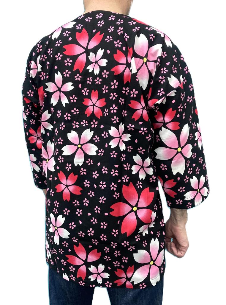 Supplies Koiguchi Shirt B603 Black with Cherry Size S [Festival & Costumes] (S-3L) Blossoms,
